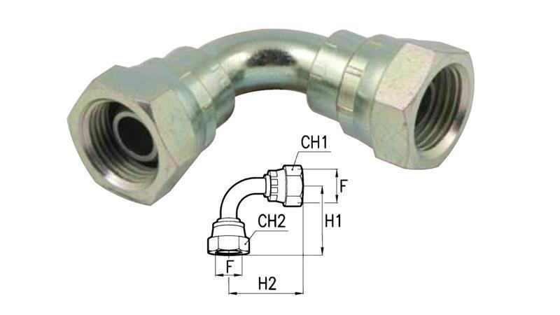 HYDRAULISK BEND 90° HUN-HUN 3/8