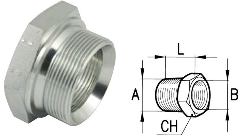 HYDRAULISK ADAPTER HAN-KVIND 1/2-3/8