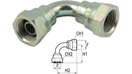 HYDRAULISK BEND 90° KVIND-KVIND 3/8