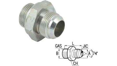 HYDRAULISK REDUCER 3/4'' JIC74°-1/2 GAS