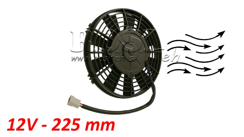 AXIAL VENTILATOR 225MM PULLING 12V