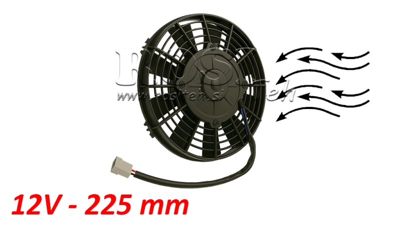 AXIAL VENTILATOR 225MM PUSHING 12V