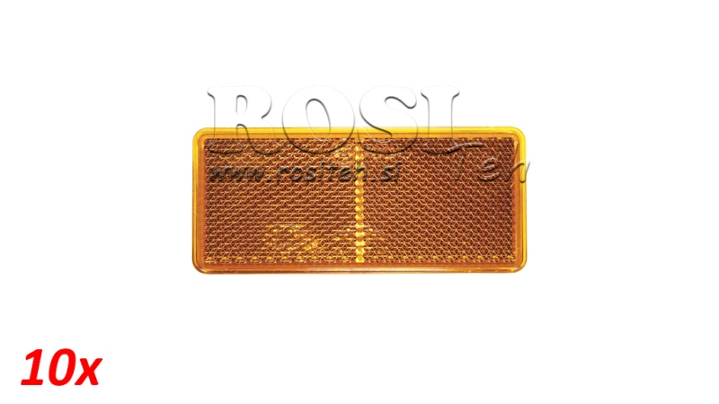 REKTANGULÆRE REFLEKTORER ORANGE 105X48 (10STK)