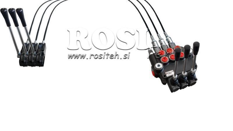 JOYSTICK DOBBELT HÅNDTAG 3 m HYDRAULISK VENTIL 3xP80 liter