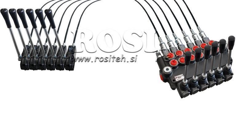 JOYSTICK DOBBELT HÅNDTAG 3 m HYDRAULISK VENTIL 6xP80 liter