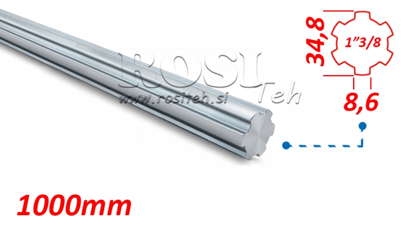 KARDANAKSEL SPLINET 1-3/8 (1000 mm)