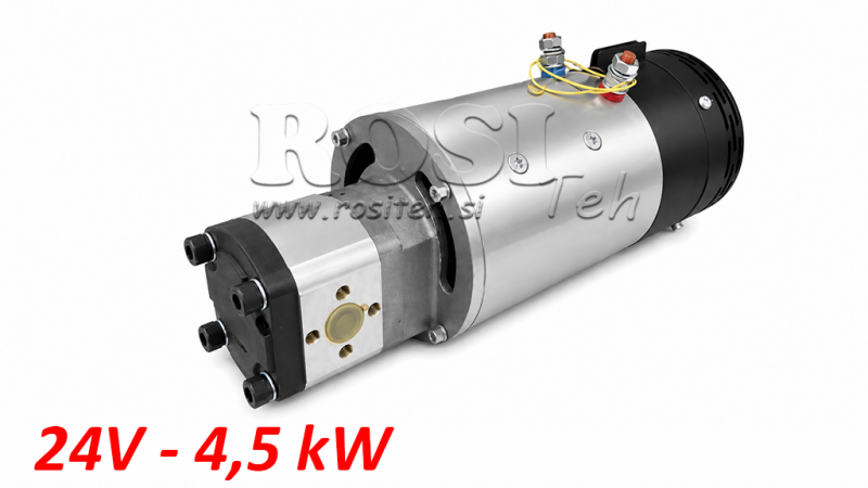 HYDRAULISK PUMPE SAMMENSÆTNING GR.2 + ELEKTRISK MOTOR 24V 4.5KW = 10CC - 20LIT