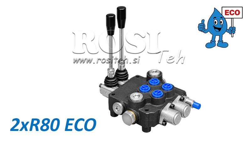 HYDRAULISK MANUEL VENTIL – 2-SEKTIONS RETNINGSVENTIL 2xR80 ECO