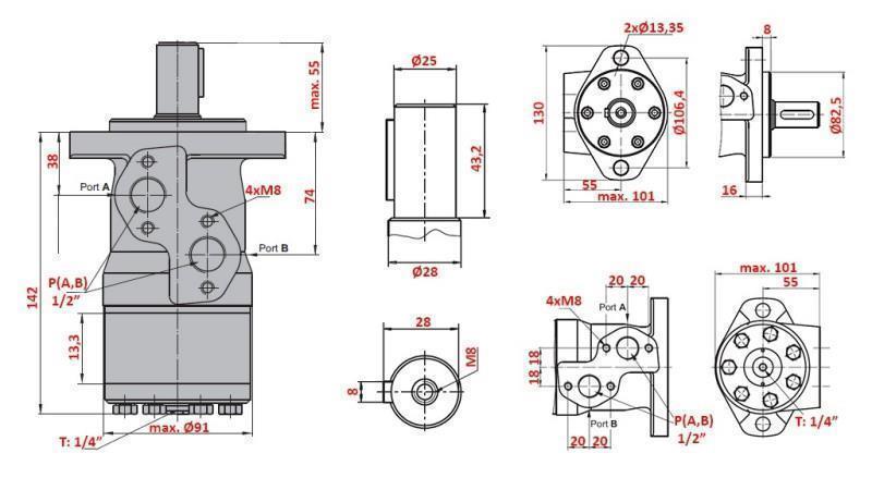 HYDRAULISK MOTOR MP 100