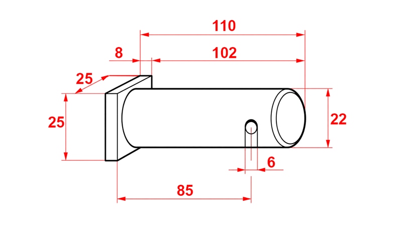 GAFFELBOLT 22X100