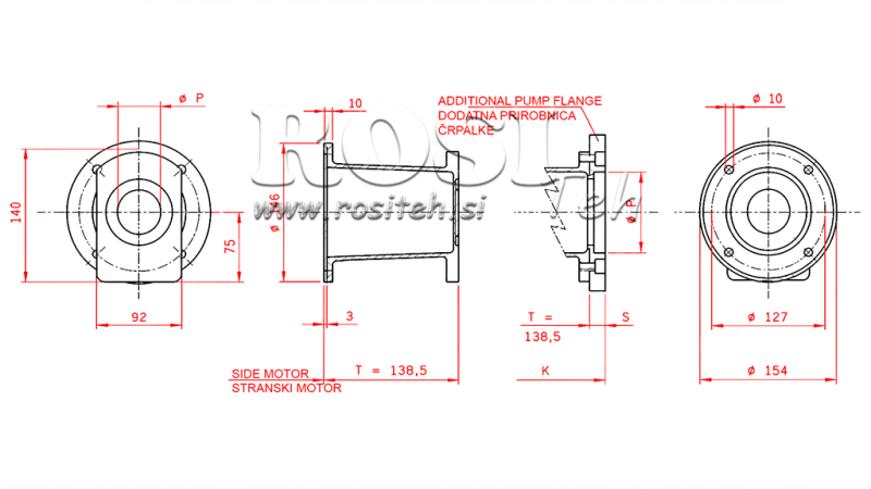 FORBINDINGSKIT BENZINMOTOR + HI-LO PUMPE 16GPM