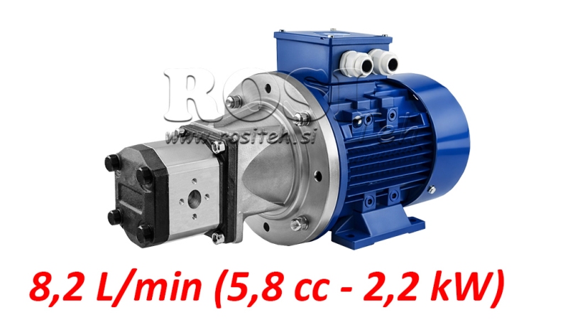 HYDRAULIKPUMPE MONTERING GR.1 5.8 CCM + ELEKTRISK MOTOR 2.2 KW (FLOW = 8.2 LIT/MIN)
