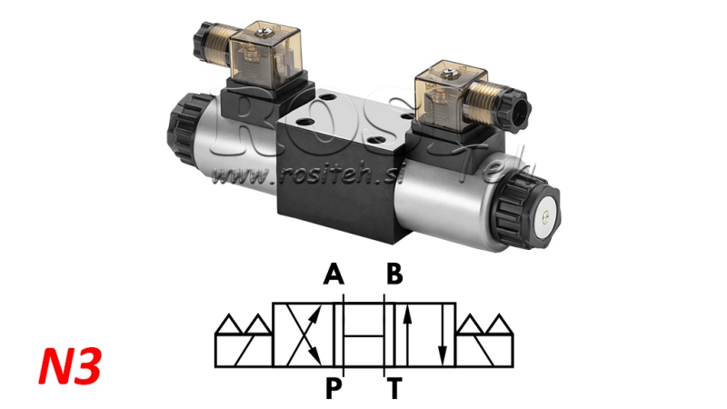HYDRAULISK ELEKTROMAGNETISK VENTIL KV-4/3 CETOP 3 12/24/230V N3