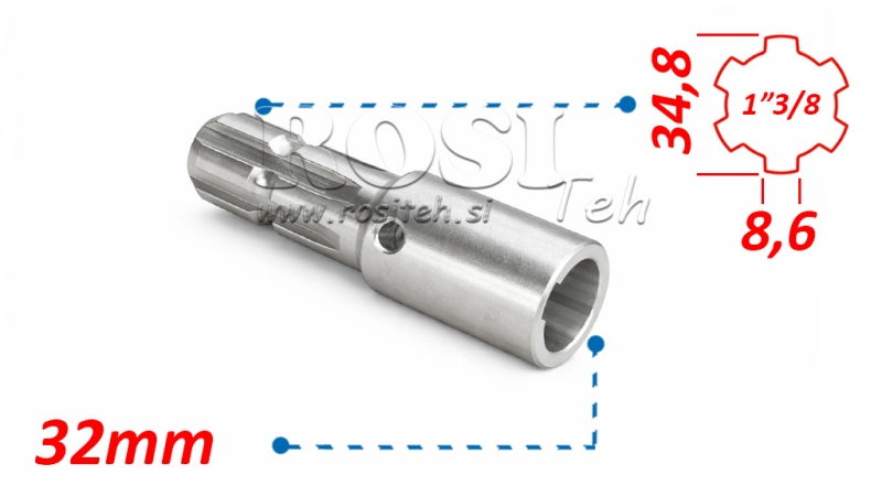 KARDANADAPTER 1-3/8 - HUL fi 32 mm (150 mm)