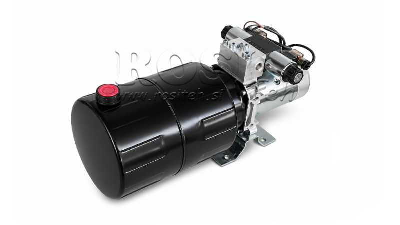 MINI HYDRAULISK POWER-PACK 12V DC - 1.6kW = 2.1cc - 8 lit - bidirektionel enhed (metal)
