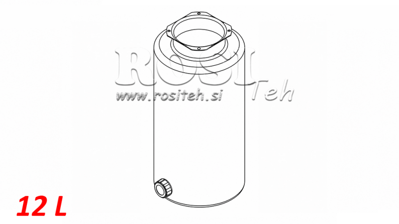 METAL TANK RULLE PP 12 LITER HORIZONTAL-VERTIKAL