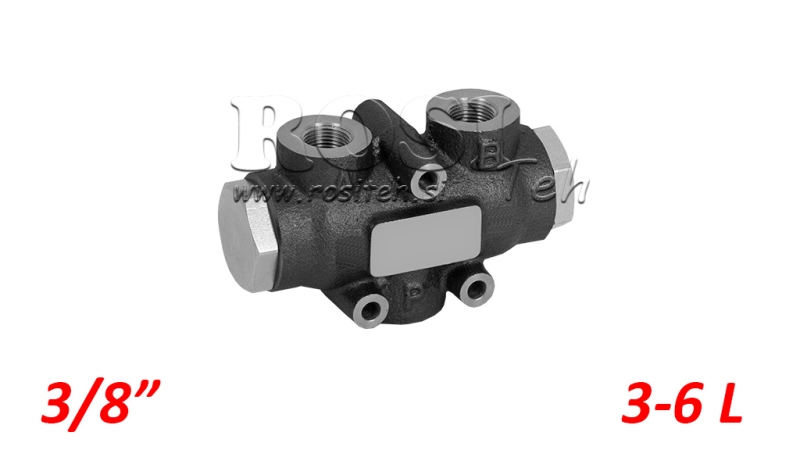 HYDRAULIK DISTRIBUTIONSVENTIL FLOW V01000 3 - 6 LIT - 3/8 - 250 BAR (MAX.300 BAR) V-EQ10
