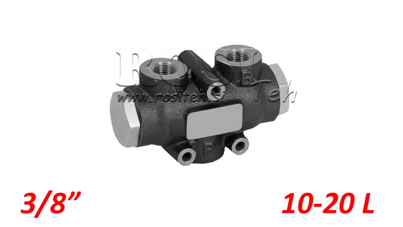 HYDRAULIK DISTRIBUTIONSVENTIL FLOW V01003 10 - 20 LIT - 3/8 - 250 BAR (MAX.300 BAR) V-EQ20