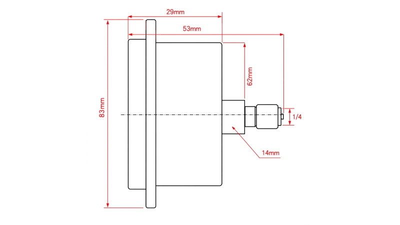 MANOMETER DN63 BAG 0 - 400 BAR - 1/4
