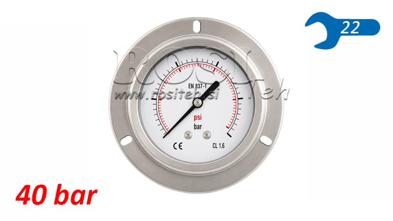 MANOMETER DN100 BAG 0 - 40 BAR - 1/2