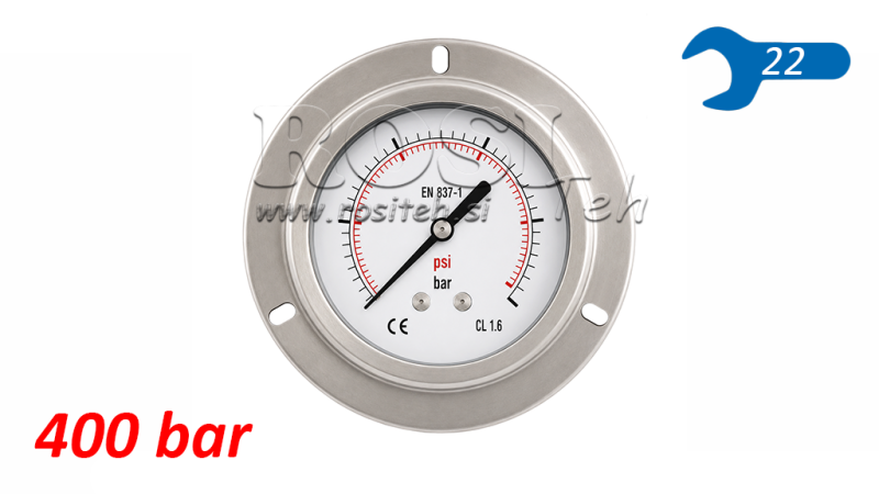 MANOMETER DN100 BAG 0 - 400 BAR - 1/2