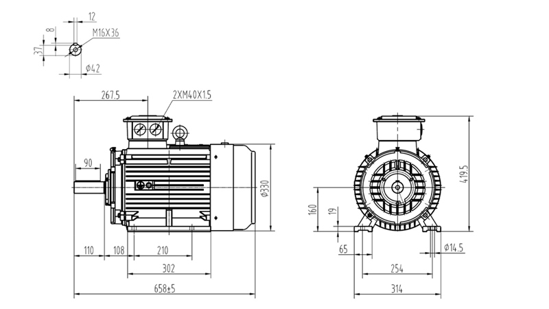 11kW-ELEKTRO MOTOR Y3 160M1-2_2930vrt 3Faz nogice-B3
