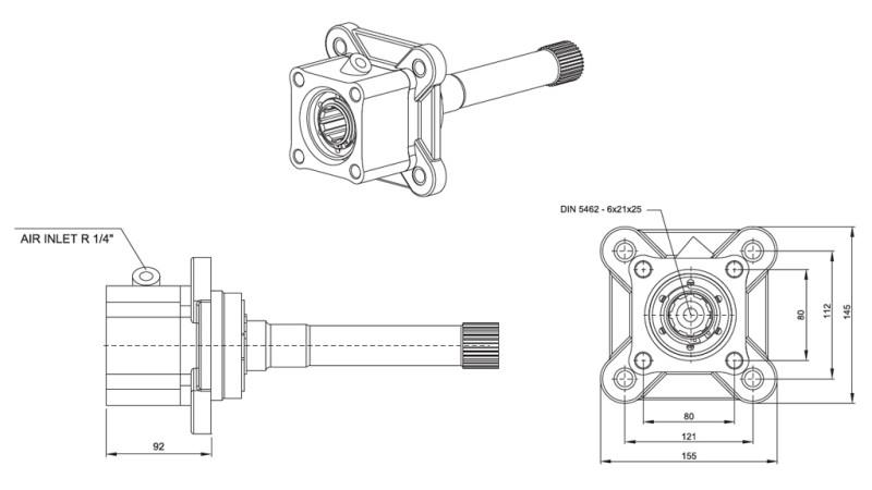Dimensioner UDGANG FOR HYDRAULISK PUMPE - VOLVO SR-1700-1