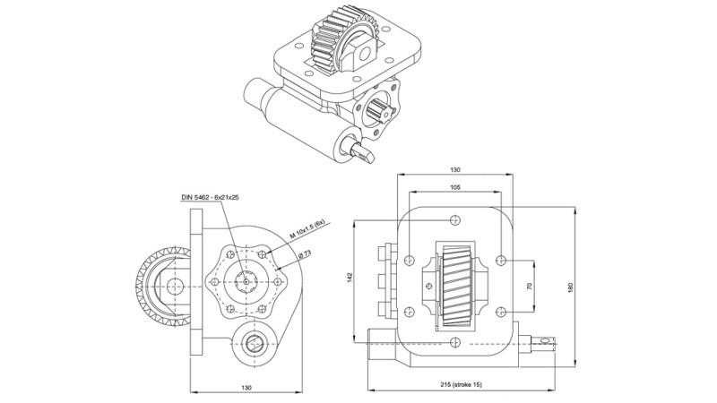 Dimensioner AF HYDRAULISK PUMPE - ISUZU HINO MEKANIK