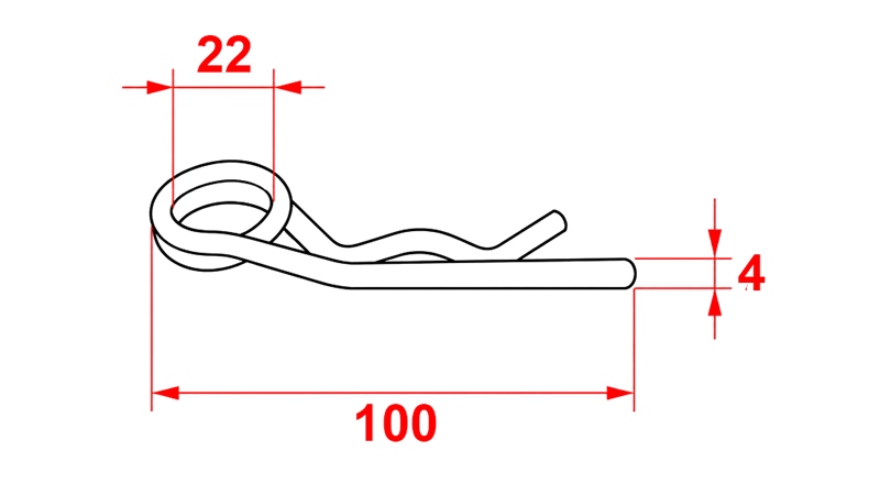 DOBBELT FJEDERSPLIT SÆT Φ 4 MM (5STK)