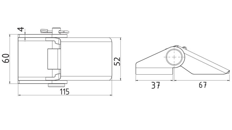 TRAILER SIDE PANEL HINGE - SMALL