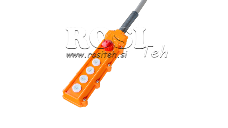 FJERNBETJENT KONTAKT SÆT 4 KNAPPER + NØDSTOP I HUS MED KABEL