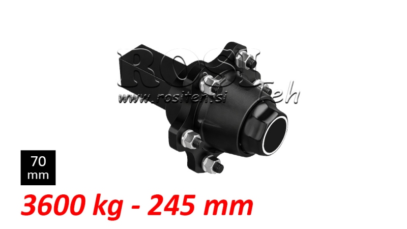 HALVAKSEL UDEN BREMSER - 3600 kg (6 SKRUER) - 245 mm