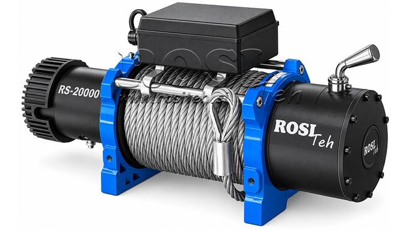 24 V ELEKTRISK SPIL RS-20000 - 9100 KG - STÅLWIRE - ECO