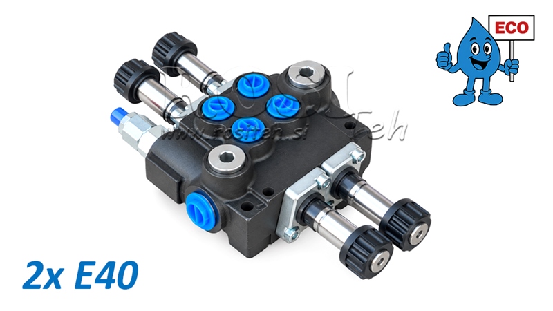 HYDRAULISK MAGNETVENTIL (UDEN SPOLER) – 2-SEKTIONS RETNINGSVENTIL 2xE40 ECO