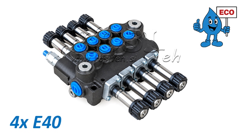 HYDRAULISK MAGNETVENTIL (UDEN SPOLER) – 4-SEKTIONS RETNINGSVENTIL 4xE40 ECO