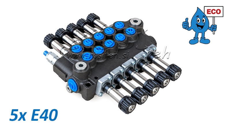 HYDRAULISK MAGNETVENTIL (UDEN SPOLER) – 5-SEKTIONS RETNINGSVENTIL 5xE40 ECO