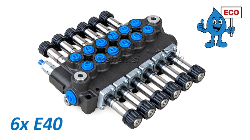 HYDRAULISK MAGNETVENTIL (UDEN SPOLER) – 6-SEKTIONS RETNINGSVENTIL 6xE40 ECO