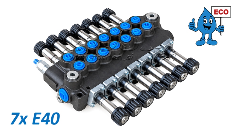 HYDRAULISK MAGNETVENTIL (UDEN SPOLER) – 7-SEKTIONS RETNINGSVENTIL 7xE40 ECO
