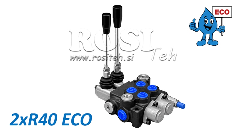 HYDRAULISK MANUEL VENTIL – 2-SEKTIONS RETNINGSVENTIL 2xR40 ECO