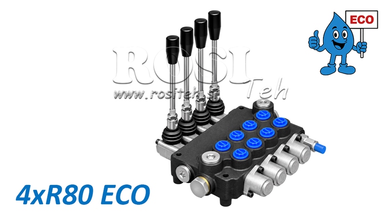 HYDRAULISK MANUEL VENTIL – 4-SEKTIONS RETNINGSVENTIL 4xR80 ECO