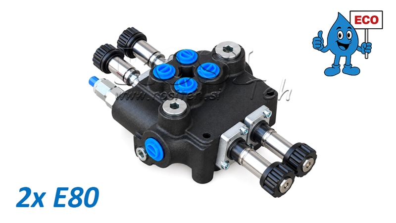 HYDRAULISK MAGNETVENTIL (UDEN SPOLER) – 2-SEKTIONS RETNINGSVENTIL 2xE80 ECO
