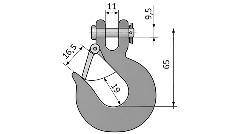 KROG MED SIKKERHEDSLÅS - 1000 KG
