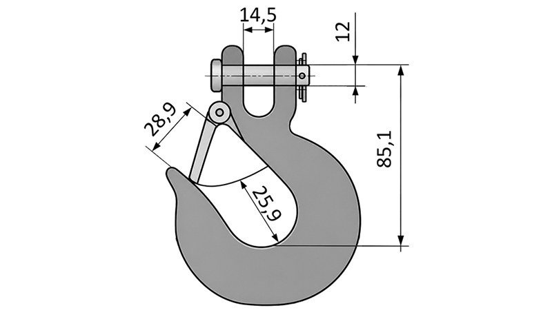 KROG MED SIKKERHEDSLÅS - 3000 KG