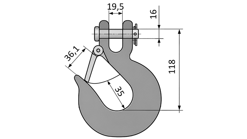 KROG MED SIKKERHEDSLÅS - 5000 KG