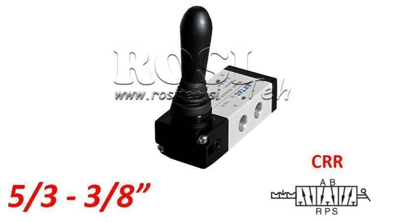 PNEUMATISK MANUEL VENTIL 5/3 3/8 PRT-1053-CRR MANUEL RETUR