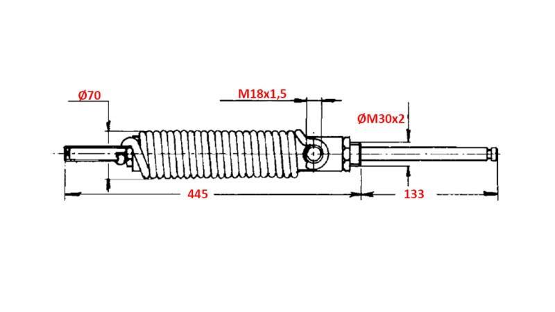 ENKEL-AGTERHYDRAULISK CYLINDER TIL ÅBNING AF TANKLUGE 4''