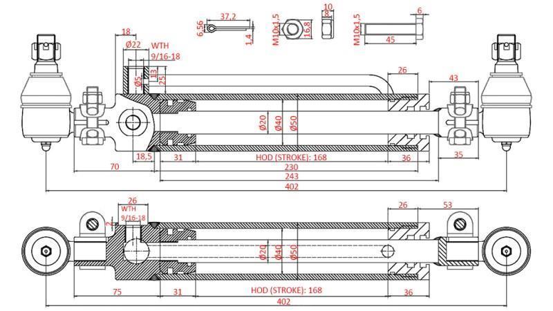 HYDRAULISK STYRINGSCYLINDER Cs Baghoe