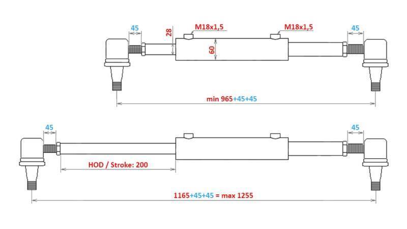 HYDRAULISK STYRINGSCYLINDER ZETOR