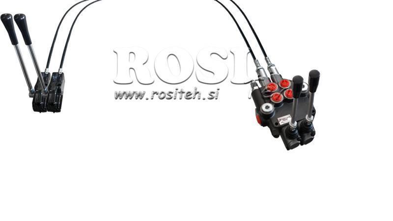 JOYSTICK DOBBELT HÅNDTAG 1.5 m HYDRAULISK VENTIL 2xP40 liter.
