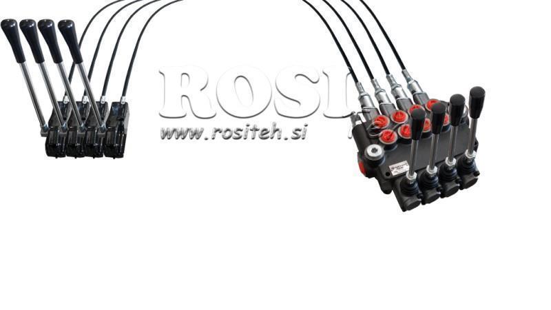 JOYSTICK DOBBELT HÅNDTAG 2,5 m HYDRAULISK VENTIL 4xP40 liter.